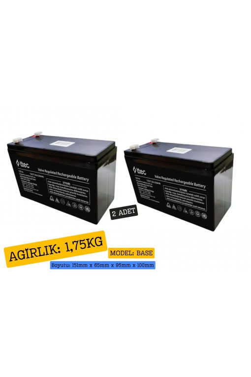 TTEC 12V 7A Base Bakımsız Kuru Akü 2 Adet TTEC 12V 7A Base Bakımsız Kuru Akü 2 Adet
